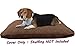 Dogbed4less 41X27X4 Inches Large Size Brown Color Denim Jean Dog Pet Bed External Zipper Cover - Replacement Cover only