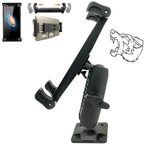 Heavy Duty Tablet GPS Smartphone AMPS Drill Base Dash ELD Mount for Truck Van Commercial Vehicle Semi Fleet Limo (Holder fit all Tablets & Phones iPhone)