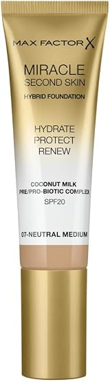 Max Factor Miracle Second Skin Hydrating Foundation Neutral Medium 30ml SPF20 view 1