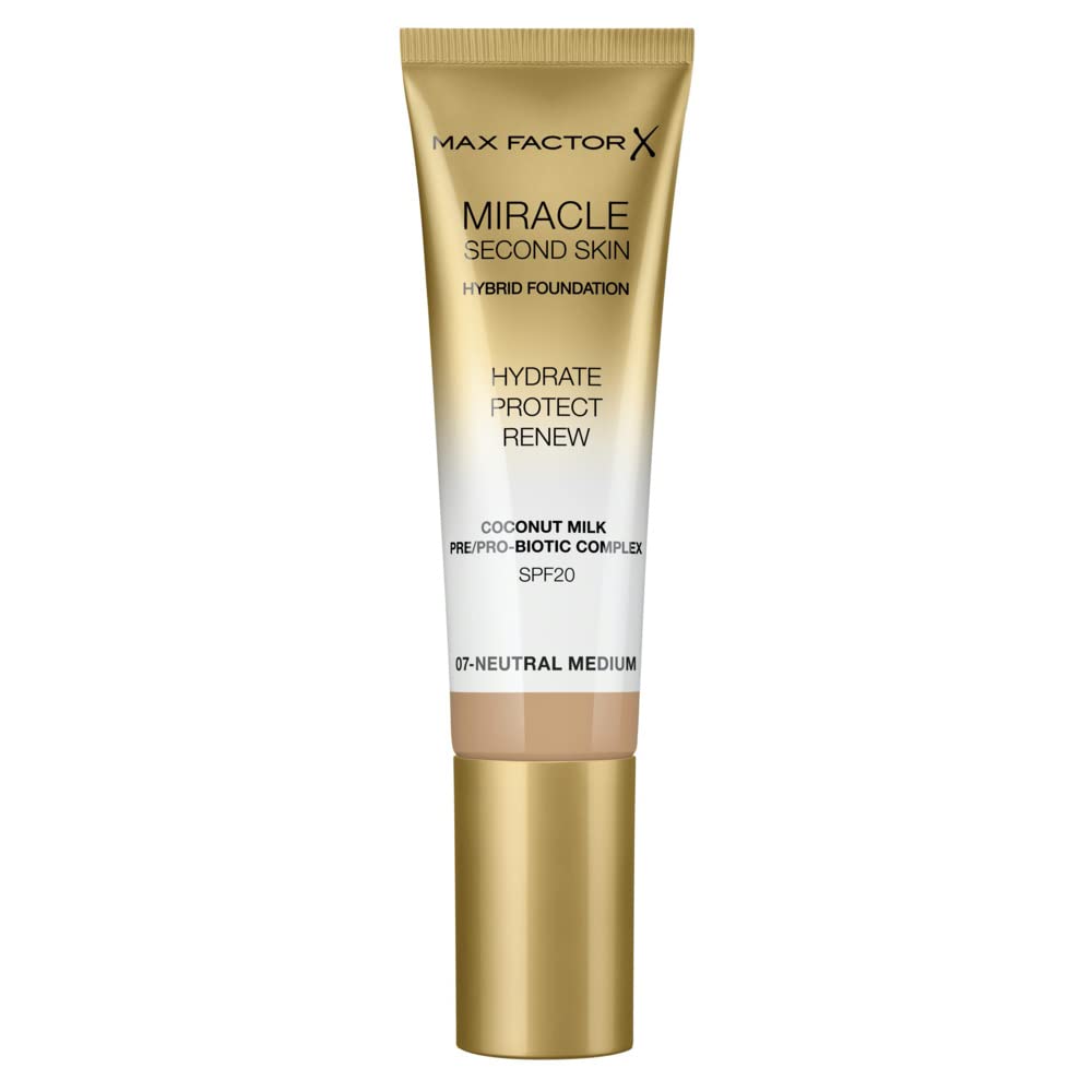 Max Factor Miracle Second Skin Hydrating Foundation, Neutral Medium, 30 ml (Pack of 1)