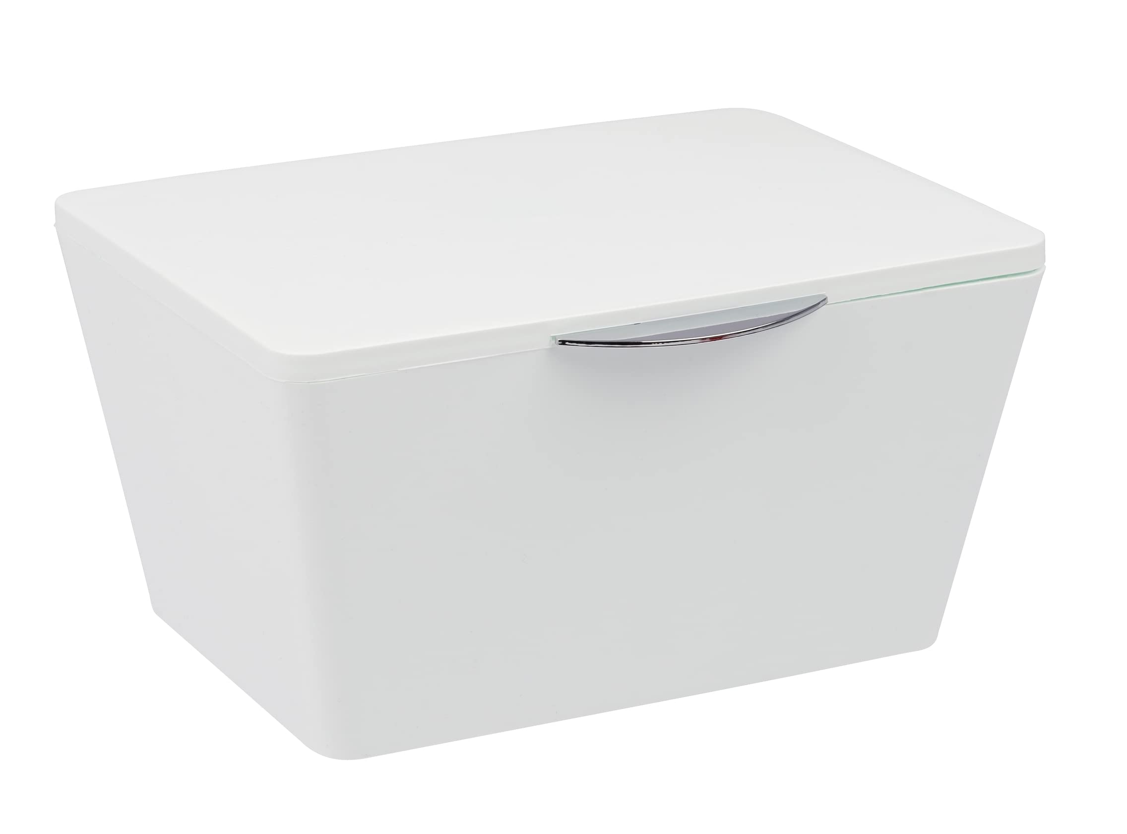 WENKO Brasil Storage Box with Lid, TPE, White, 19 x 15.5 x 10 cm