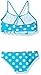 Kanu Surf Girls' Karlie Flounce Bikini Beach Sport 2 Piece Swimsuit, Suzie Aqua Dot, 12