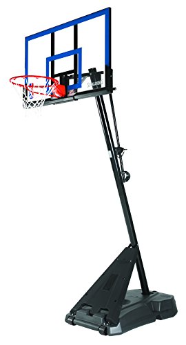 SPALDING 50-INCH ACRYLIC PORTABLE ANGLED POLE BASKETBALL SYSTEM