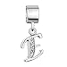 CharmSStory Alphabet Letter E Initial Spacer Clear Synthetic Crystal Charm Dangle Beads Charms For Bracelets
