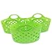 Green 3 Pack Plastic Baskets with Handles Small Soft Carry Totes Stackable