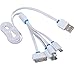 USB Cable,USB Charging Cable ,4-IN-1 Premium Quality USB Adapter Charging Cable for Iphone 6 Plus, 6, 5s 4 4s,Android Smart Phones and Tablets (white&blue)