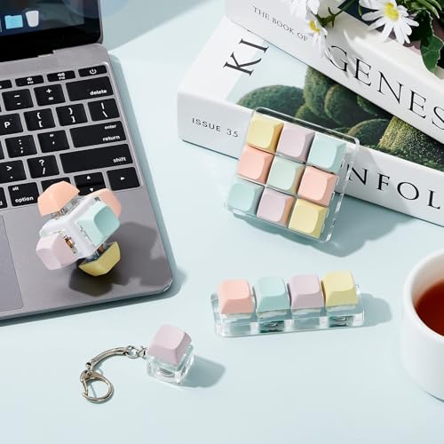 ORCHID M®4 Pcs Decompression Toys Keyboard Clicker Toy Keyboard Cube Toy Mechanical Key Toy Keyboard Button Stress Relief for Adult Gifts to Relief Pass Time