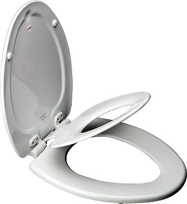 Mayfair 183SLOWA Elongated Nextstep Child/Adult Toilet Seat, Whisper-Close, Easy-Clean & Change Hinge, S - Quantity 4