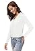 Urban CoCo Womens V Neck Ruffled Shoulder Solid Chiffon Blouse (Large, White)
