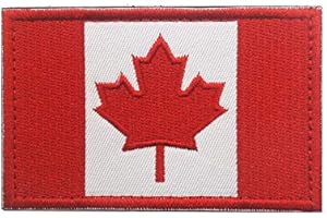 FAMI Canadian Flag Maple Leaf Patch Canada Hook Loop Embroider Sew On Motorcycle Biker TacticalTags Patch for Travel Backpack