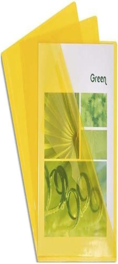 Exacompta - Ref 661235E - PVC Cut Flush Folder - Suitable for Holding A4 Documents, 0.1mm Clear PVC, Top & Right Openings, Cut Out for Easy Opening - Yellow (Bag of 100)