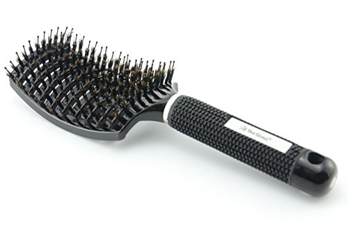 Ska DirectÂ® Boar Bristle Brush Best at Detangling Thick Hair Vented For Faster Drying - 100% Professional Natural Boar Bristles Promotes Healthy Oil Distribution
