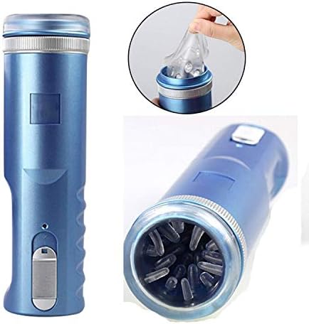 Men's Hand Free Aircraft Cup Auto Hands Free Retractable Piston Prickly Male Masturbation Cup Men P-Enis Massage Aircraft Cup Passion Cup Adult Sex Products,Blue