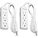 Fosmon 3 Outlet Power Strip - UL Listed (2 Pack), Non Surge Protection & Ship Approved, Heavy 3FT Extension Cord Wall Mount with 3 Prong Grounded AC Plug for Cruise Ship, Dorm Room, Office, Hotel