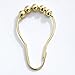 Shower Curtain Hooks Rings, Brushed Gold Decorative Rust Proof With Roller For Bathroom, Wardrobe, Closet, Bathtub, 100% No Rust, Set Of 12 Rings, By Mystic Home.