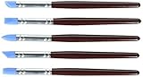 BCP Pack of 5 Clay Color Shaping Modeling Wipe Out Tools Rubber Tip Paint Brushes for Sculpture Pottery
