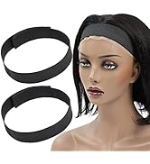 PIESOYRI 2PCS Elastic Bands for Wig, Edge Wrap to Lay Edges, Lace Melting Bands, Wig Bands for Ed...