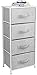Sorbus Nightstand with 4 Drawers - Bedside Furniture & Night Stand End Table Dresser with Steel Frame, Wood Top, Easy Pull Fabric Bins for Home, Bedroom Accessories, Office & Dorm