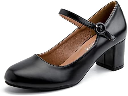thumbnail image 2 of Mua IDIFU Women's Jessy Dress Mary Jane Shoes Low Kitten Heels Closed Round Toe Office Work 2 of 14