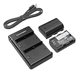 LP-E6 LP E6N Battery RAVPower Rechargeable Battery Charger Set for Canon 5D Mark II III IV, 5Ds, 6D, 70D, 80D and More (2-Pack, Versatile Charging Option with USB, 100% Compatible with Original)