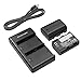 LP-E6 LP E6N Battery RAVPower Rechargeable Battery Charger Set for Canon 5D Mark II III IV, 5Ds, 6D, 70D, 80D and More (2-Pack, Versatile Charging Option with USB, 100% Compatible with Original)
