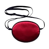 UZZO Pirate Eye Patch,No Leakage Smooth Soft and Comfortable Elastic Silk Eye Patch for Kids, Children Lazy Eye Amblyopia Strabismus,Wine Red