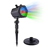 Icicle LED Lights Projector, Automatic Rotating RGB Waterproof Projection Lights, Fairy Landscape Spotlights with 12 Dynamic Slides for Garden, House, Party, Holiday, Villa, Lawn, Outdoor Decorations
