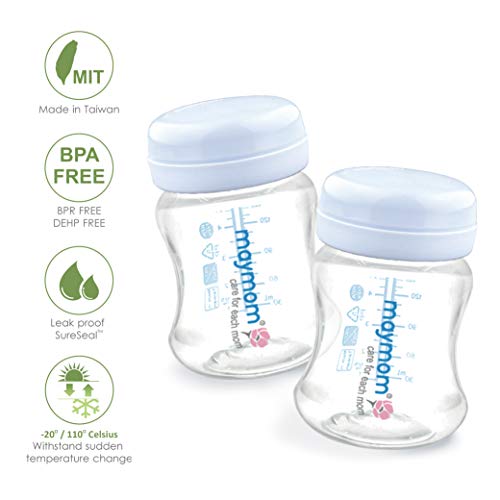 Maymom WideMouth Milk Storage Collection Bottle with Travel Cap and Sealing Ring ; Can Replace
