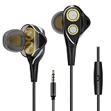 Ailun in-Ear Headphones,Wired Stereo HiFi Earphones with MIC,3.5mm Jack Noise Isolating,Dual Dynamic Drivers,Earbuds Compatible iPhone 6 Plus,Galaxy S9/S9+ S8 S7 S6,Android Smartphone,Tablet[Black]