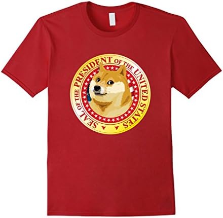 Men's President Doge - Shiba Inu - I Voted For Doge Shirt Large Cranberry