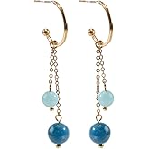 Natural Stone Gem Earrings Dangle Drop Jewelry For Women Christmas Gift