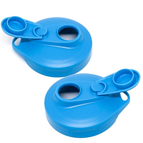 Masontops Multi Top Plastic Mason Jar Lids with Pour Spout and Flip Cap – Sip, Pour, Store & More – Fits Any Wide Mouth Mason Jar - 2 Pack Blue