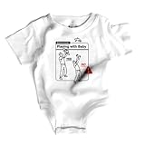 Wry Baby Playing w/ Baby Instructions Snapsuit 6-12M White