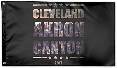 Cleveland Akron Canton Black Garden Flag,Country Flag,outdoor Home Flag,Garden Flag Banner City Flag