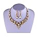 Youfir Bridal Austrian Crystal Necklace and Earrings Jewelry Set Gifts fit with Wedding Dress