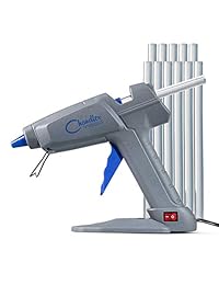 Chandler Tool - Pistola de pegamento comercial, 100 W, 10 palos de pegamento caliente y soporte patentado de base incluido, resistente y de alta temperatura para la construcción, mejora del hogar, bricolaje