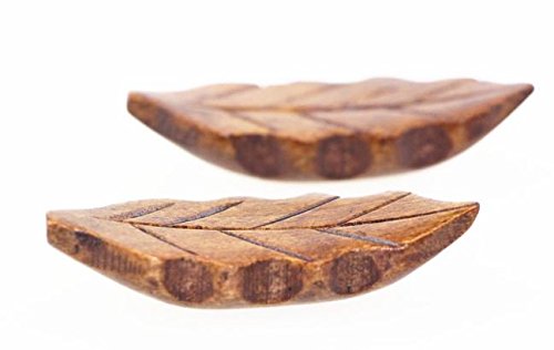 Islandoffer Handcrafted Wooden Chopstick Rest Spoon Fork Knife Holder leaf Designed, Set of 6
