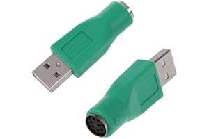 2 Pieces PS / 2 Plug to USB Socket Adapter Replacement PS / 2 to USB Converter for Old Keyboard Green