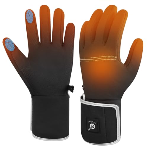 Photo 1 of SAVIOR HEAT Heated Glove Liners for Men Women, 10-Second Fast Heating 8H Warmth 7.4V 2200mAh Battery Power Thin Heated Gloves, Ultra-Thin Breathable for Winter Driving, Cycling, Typing, Walking Dog