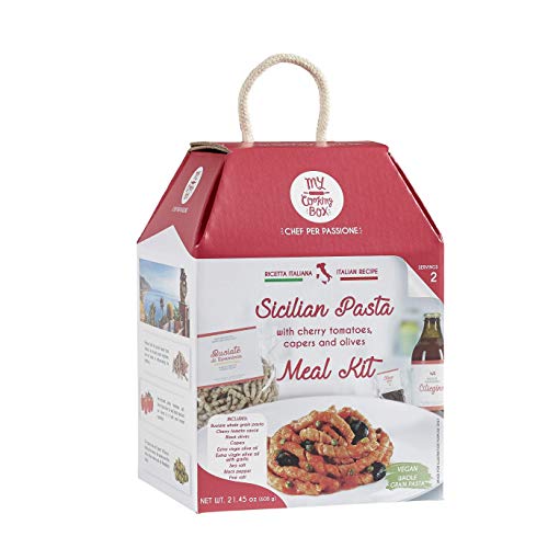 Sicilian pasta (busiate) with tomatoes, olives, capers - Meal Kit - 2 serving