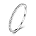 Eternity Love Women's Wedding Band Stackable Ring Round Brilliant Cubic Zirconia Rose White Gold Plated Engagement Promise Anniversary Ring