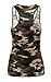 FUNOC Women's Racerback Casual Strtech Camo Shirts Camouflage Tank Top,Camo,Large
