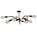 Unitary Brand Black Metal Sputnik Farmhouse Bedroom Semi Flush Mount Ceiling Light Fixture with 12 E26 Bulb Sockets, Hallway Light Fixtures Ceiling Mount, Industrial Close to Ceiling Light Fixtures