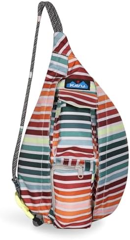 KAVU original Rope Sling Compact Lightweight Crossbody Bag Sunset Blocks Amazon.com: KAVU Original Rope Sling Pack with Adjustable  main image 3