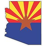 Arizona State (Q5) Shape Flag Vinyl Decal Sticker Car/Truck Laptop/Netbook Window