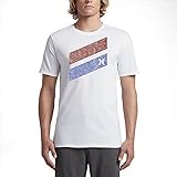 New Hurley Men's Icon Slash Push Through Ss Tee Crew Neck Short Sleeve Pu White