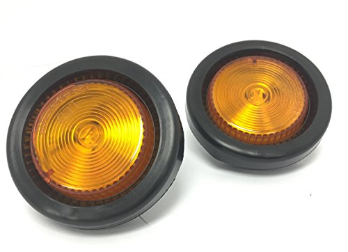 MaxxHaul 80652 LED Round Side Marker Light Amber with Grommet Trailer Truck RV-2 Pack