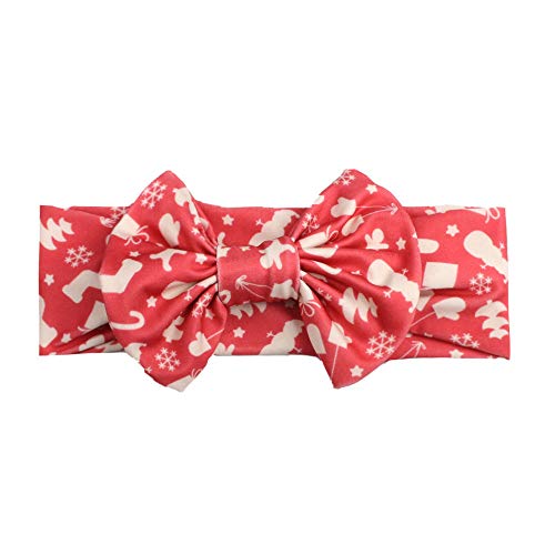 image for Sayhi Christmas Handmade Stretchy Headband with Bows Pom Pom Bun Big H