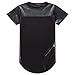 UNRESTRAINED Mens Hip Hop Curved Hemline Swag Tshirts Black L