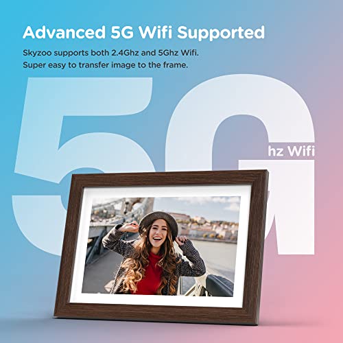 Skyzoo Digital Picture Frame 10.1 Inch FHD IPS Touch Screen Digital